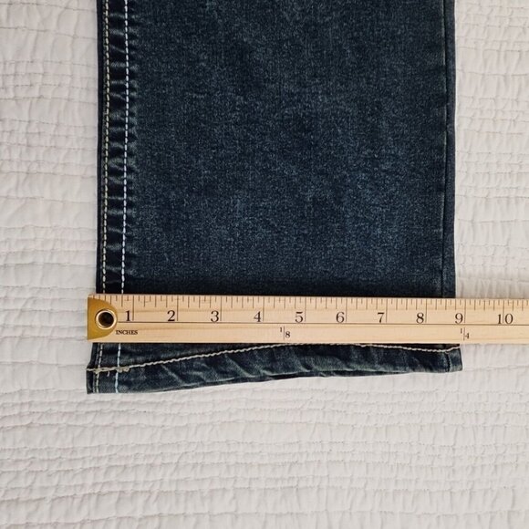 Indigo Skins Bootcut Jeans Men's 36x30 Contrast Stitch Flap Pkt Embroidery NWT - Picture 16 of 16